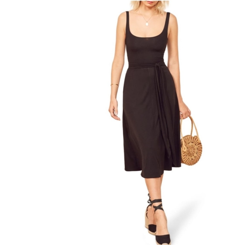 Reformation August Midi Dress in Black Size XS